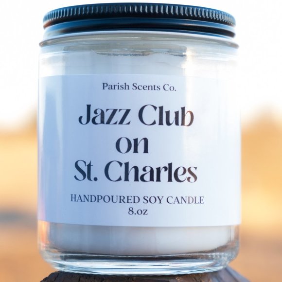 A New Orleans Candle by Parish Scents 8 OZ - Jazz Club on St. Charles - Picture 2 of 6
